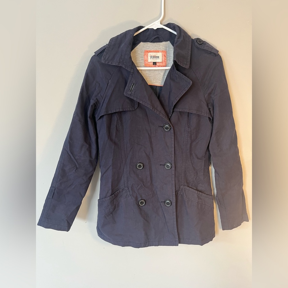Bershka Navy Double-Breasted Jacket Size Small 26